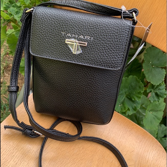 TAHARI Togo Faux Leather Crossbody Purse Bag - Picture 5 of 8